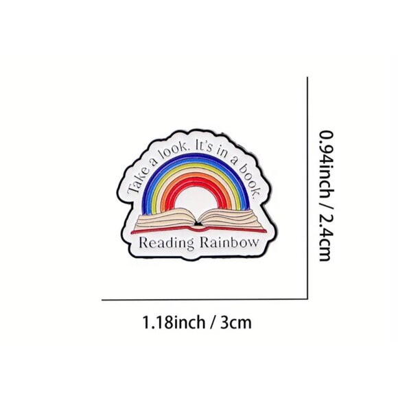 READING RAINBOW Book Enamel Backpack Lapel Pin NEW - Picture 2 of 3
